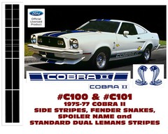 C100 & C101 1975 1976 1977 MUSTANG – COBRA II SIDE & LEMANS STRIPES – STANDARD