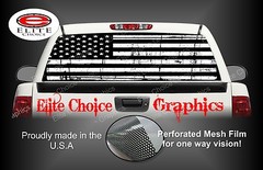 Black and White Distressed Flag Rear Window Graphic Decal Sticker Truck Van Car