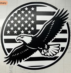 Bald Eagle American Flag Permanent Vinyl Decal