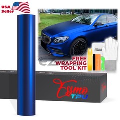 Matte Metallic Cobalt Blue TPU PPF Paint Protection Film Dry Wet Auto Vinyl Wrap