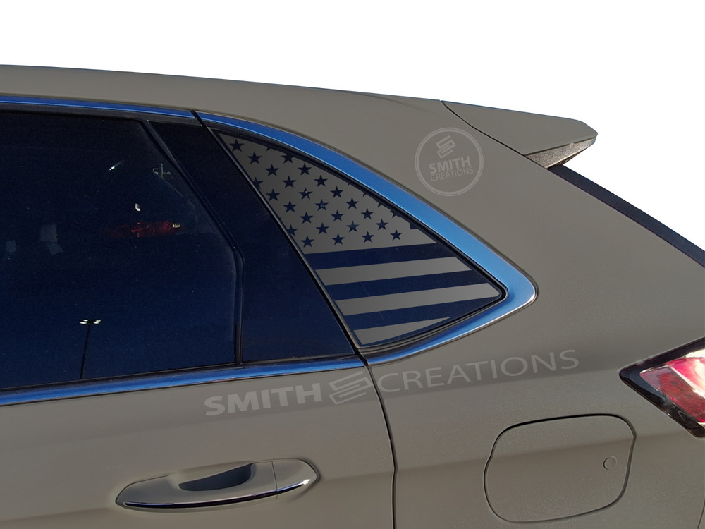 Fits 2015-2024 Ford Edge Rear Side Window Standard American Flag Window Decal