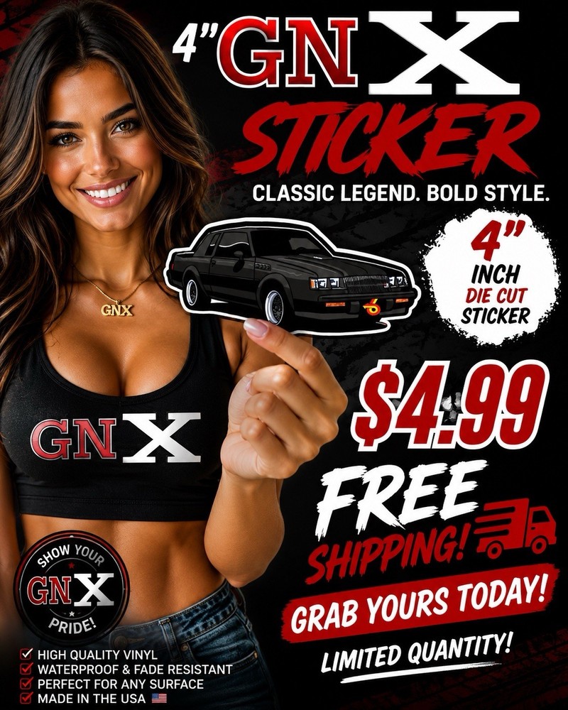 4” GNX Grand National Sticker/Decal…… High Quality Vinyl Decal