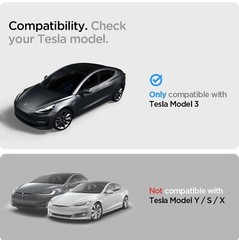 Spigen DuraPro EZ Fit Tesla Logo Decal Designed for Model 3 Car Emblem Overlay –