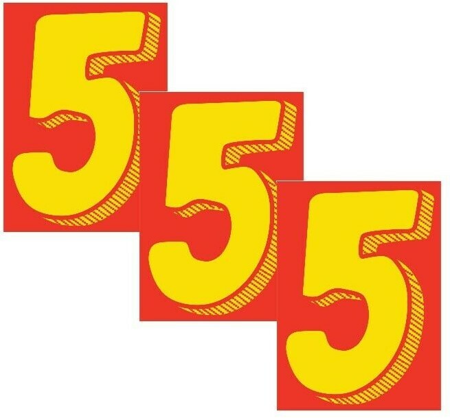 CAR DEALER WINDSHIELD STICKERS LARGE VINYL NUMBER DECALS 3 PACK RED YELLOW