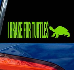 I Brake for Turtles decal vinyl window bumper sticker animal love Save Wildlife