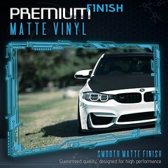Matte Flat Black Vinyl Wrap Decal Car Bubble Free Air Release 60″ x 60″ In Roll