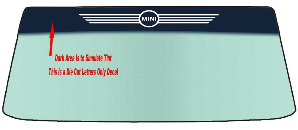 FITS MINI COOPER WINDSHIELD BANNER DIE CUT VINYL DECAL – WITH APPLICATION TOOL
