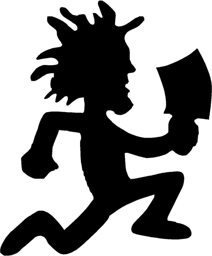 Hatchet man running decal sticker any color