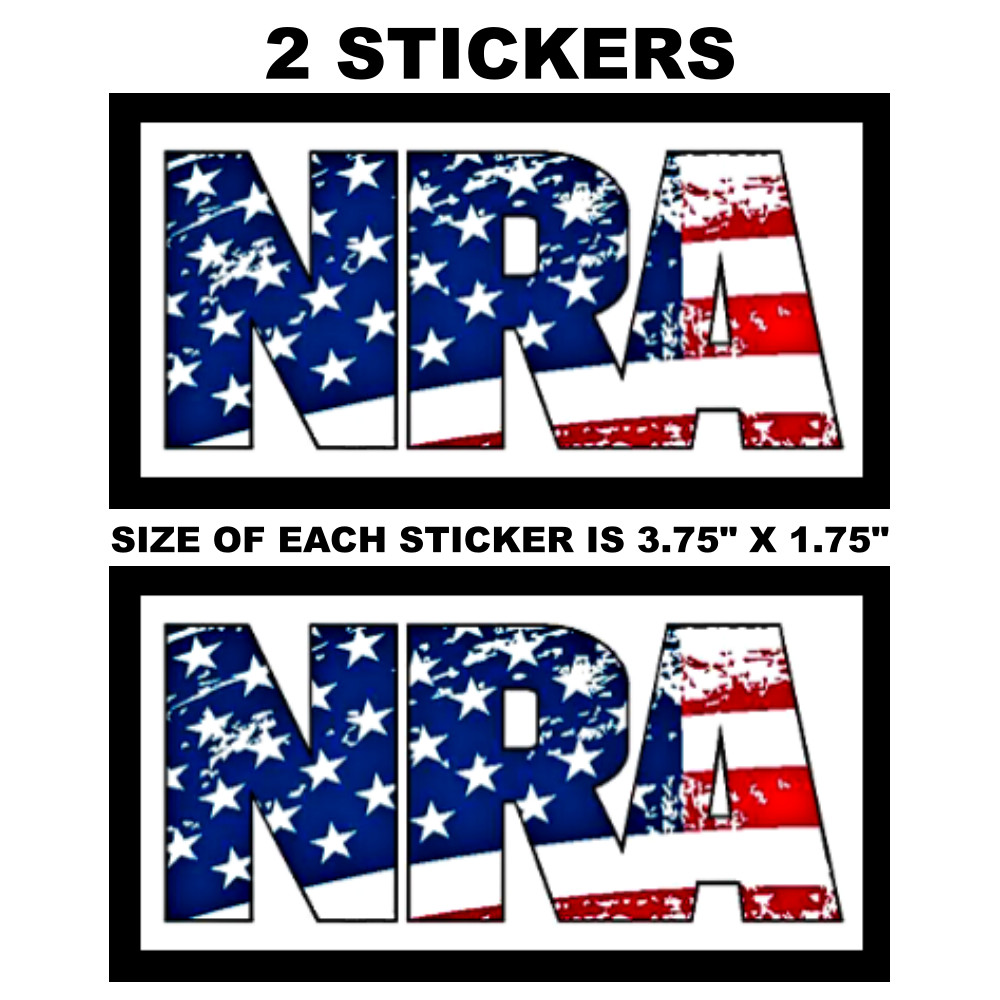 2 NRA Sticker Sign Lifetime Flag National Rifle Association Gun Vinyl Decal
