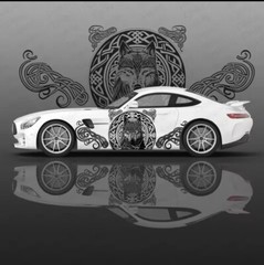 Both Sides Car Body Side Door Vinyl Wolf Native Inspired Vinyl Decal Universal