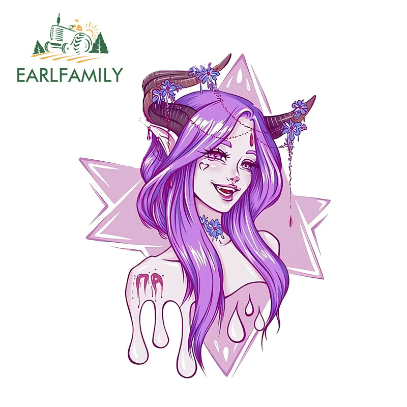 EARLFAMILY 5.1″ Anime Devil Girl Creative Car Stickers Vinyl Decoration Decals