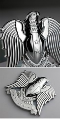 2Pcs 3D Metal Chrome Eagle Emblem Car Fender Luggage Box Rear Emblem Sticker