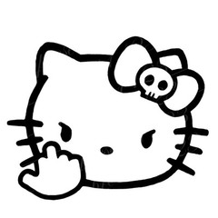 Decal Vinyl Truck Car Sticker – Hello Kitty F You Flip Off