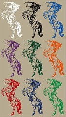 Horse Standing Rodeo Cowboy Cowgirl Car Truck Window Laptop Vinyl Decal Sticker