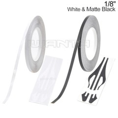 1/8″ 3mm White & Matte Black Pinstriping Pin Stripe DIY Line Vinyl Decal Sticker