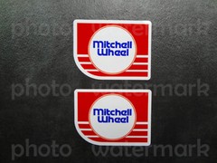 2pc Mitchell Wheel Decals RED sticker 3 wheeler 200x ATC 70 250R 350x Hart Trike