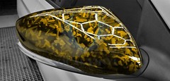 ESSMO PET Marble Forged Gloss Carbon Fiber Golden Yellow Car Vinyl Wrap Decal