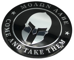 1x Metal Molon Labe Decal Spartan Sticker Emblem Badge Car Truck 2.2″ Dome Shape