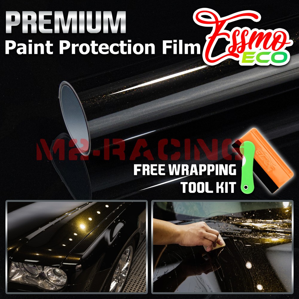 1FTx5FT PPF Paint Protection Film Gloss Black Gold Metallic Scratches Shield