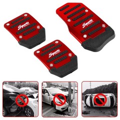Universal Red Non-Slip Automatic Gas Brake Foot Pedal Pad Cover Accessories A