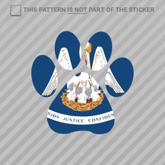 Louisiana State Shaped Paw Print Sticker Self Adhesive Vinyl Dog Cat Pet Puppy