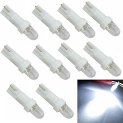 10pcs White T5 12V LED Light Car Dashboard Dash Wedge Gauge Light Bulbs Parts