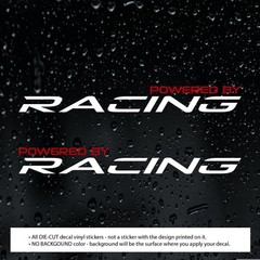 Pair Powered By RACING Decal Sticker for Car Truck Racing Performance Die Cut
