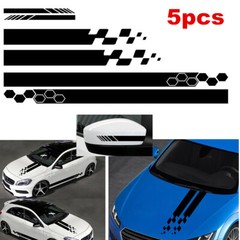 Decal Car Side Door Body Rear Mirror Sticker Long Stripe Drawing Waist 5pcs