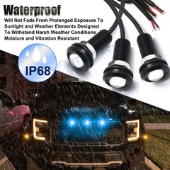 3x Raptor Style Universal Ice Blue LED Grille Mark Light for Truck SUV Pick up