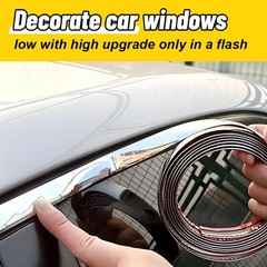 Chrome Trim Molding, Body Side Trim Strip for Car/Truck Bumper Door Window Guard