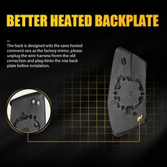 L or R Heated Mirror Glass For 2019-23 Chevrolet Silverado 1500 GMC Sierra 1500