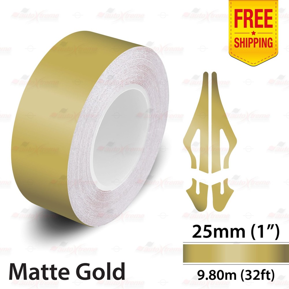 1″ 25mm PinStriping Pin Stripe Tape Body Styling Decal Vinyl Sticker MATTE GOLD
