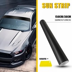 12*60inch Matte Windshield Black Sun Visor Banner Vinyl Blank Cover Sticker CARS