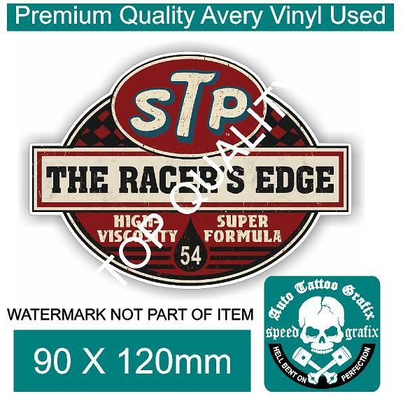 VINTAGE STP RACERS EDGE Decal Sticker Vintage Americana Garage Hot Rod Stickers