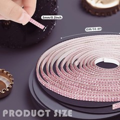 Kingdder 32.8Ft Bling Car Trim Self Adhesive Glitter Crystal 32.8 ft, Pink