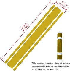 Gold 49×8.7 in Car Racing Stripes Vinyl Decal Waterproof