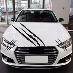 3pcs/set Black Monster Claw Scratch Stickers for Car Headlight Hood Side Fender