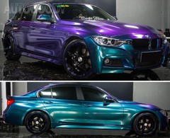 60″ x 60″ Gloss Metallic Chameleon Purple Teal Vinyl Film Wrap Air Bubble Free