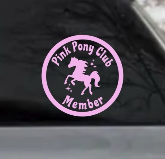 PINK PONY CLUB MEMBER CAR WINDOW STICKER WATERPROOF VINYL DECAL ROAN INCLUSIVE