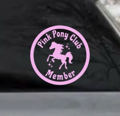 PINK PONY CLUB MEMBER CAR WINDOW STICKER WATERPROOF VINYL DECAL ROAN INCLUSIVE