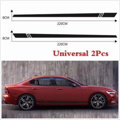 Stickers Stripes Graphics Car Body Side Door Skirt Decals Waterproof 220*8CM