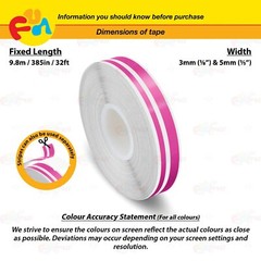 MAGENTA 9/16″ 15mm Double Lines STRIPE Car Streamline TAPE Decal Vinyl Sticker