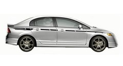 2 PCS Graphics Waist Line Stripe Car Sticker For Honda Civic Side Door Decals