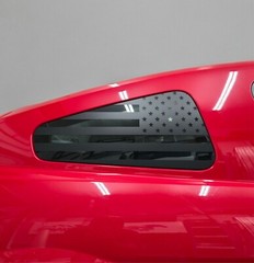 Matte Black American Flag Decal for 2005-2009 Mustang S197 (Pair)