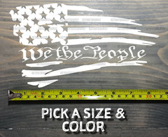 We The People Sticker Decal Tattered Flag USA US Distressed American BCM 5.11 XO