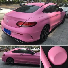 Pink Matte Entire Car Hood Roof Vinyl Wrap Solid Satin Sticker Decal Air Free US