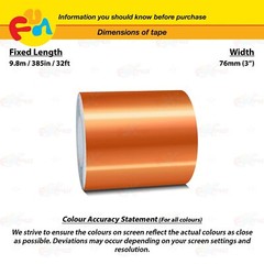 CHROME BURNT-ORANGE 3″ 76mm PIN STRIPE Car Model Streamline TAPE Vinyl Sticker