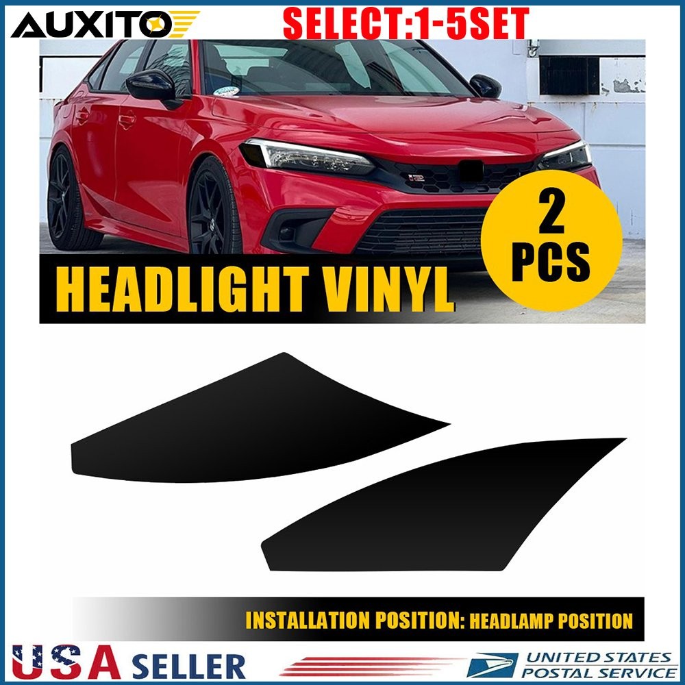 Precut Smoke Vinyl Tint Overlays Fit 2022-2025 Honda Civic Headlights 2-10X