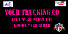 CUSTOM VINYL TRUCK DOOR DECALS SET 2 COMPANY NAME USDOT CITY STATE