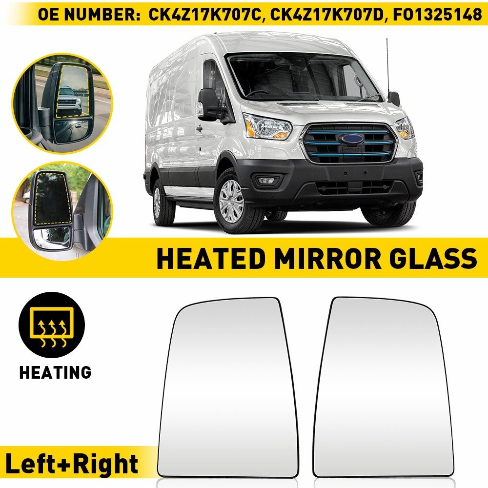 1/2Set Right Left Passenger Upper Mirror Glass for Ford 15-22 Transit T150 250 3